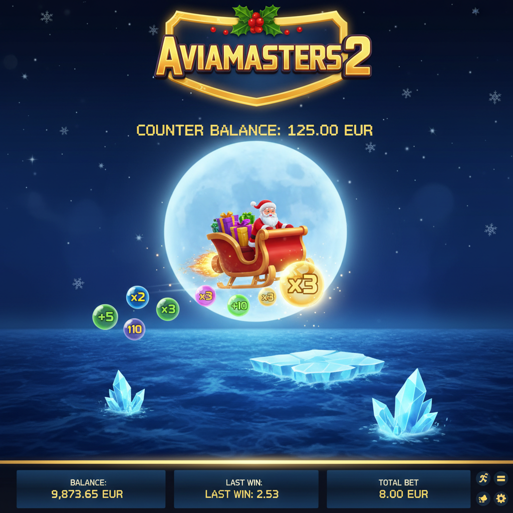 Aviamasters 2 crash game — plane collecting multipliers mid-flight over the ocean